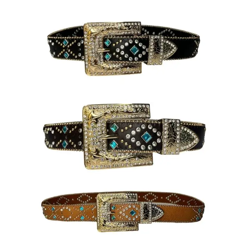 

Пояс с блестящими бриллиантами и блестящими кристаллами для джинсовых платьев X4YC