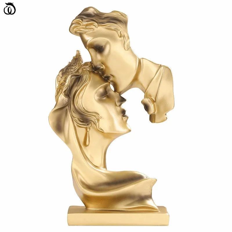 Abstract Couples Sculpture Lovers Figure Art Statue Figurines Creative Resin Craft Home Decor Romantic Accessories Wedding Gift