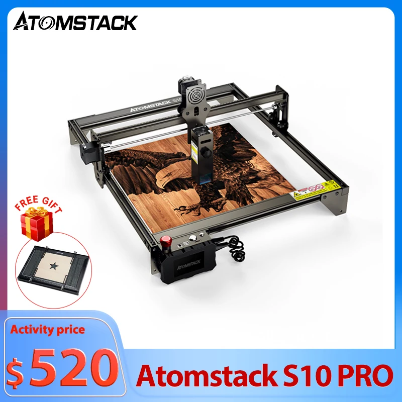 ATOMSTACK S10 PRO Laser Engraving Machine 410x420mm High-precision Fixed-Focus 50W CNC Laser Engraver Machine Device Same As A10 loading=lazy