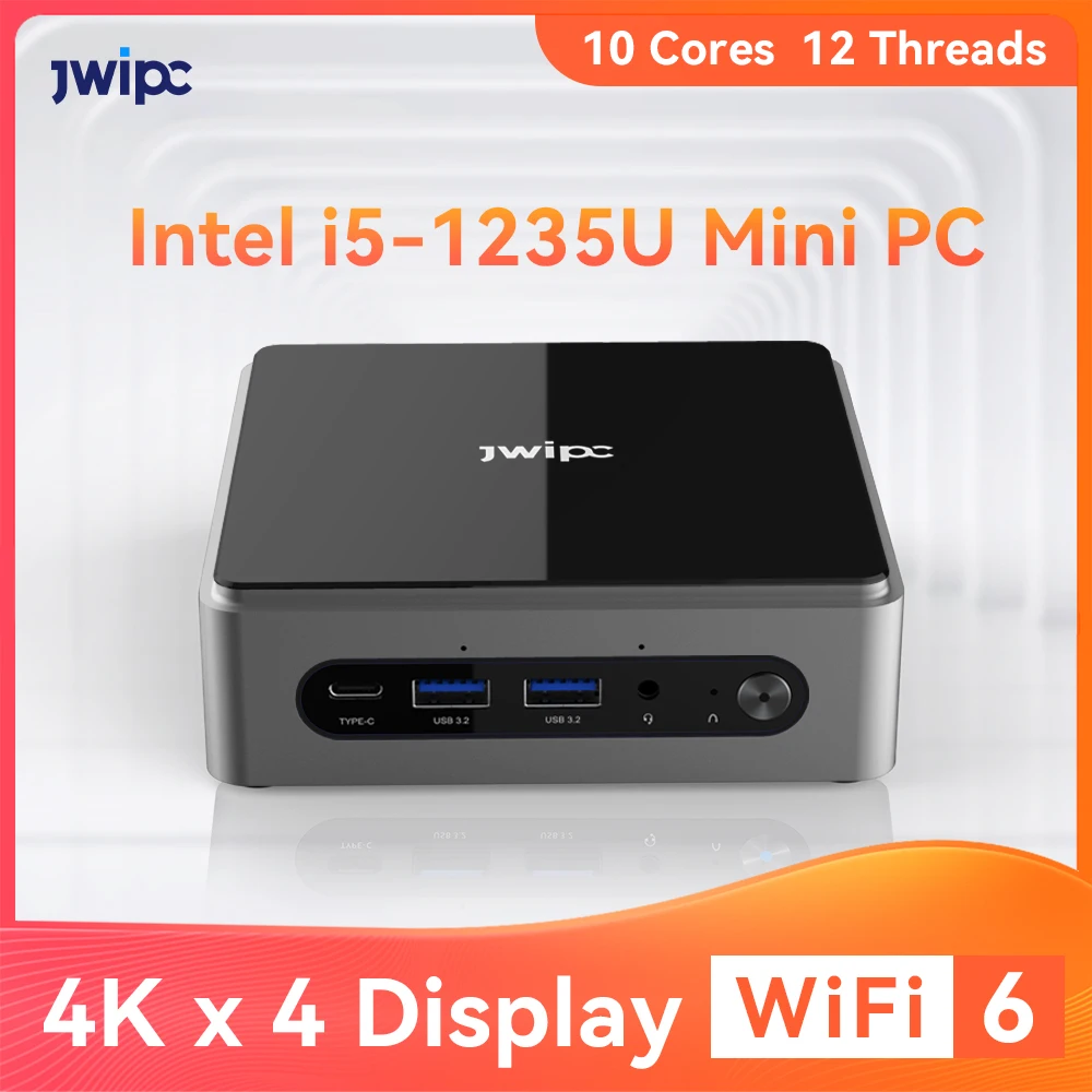 

JWIPC Pro NUC Mini PC Intel Core i5 1235U 12th Gen Windows 11 32GB DDR4 512GB 8GB 256GB SSD WIFI6 4K 2500M Lan Desktop Computer