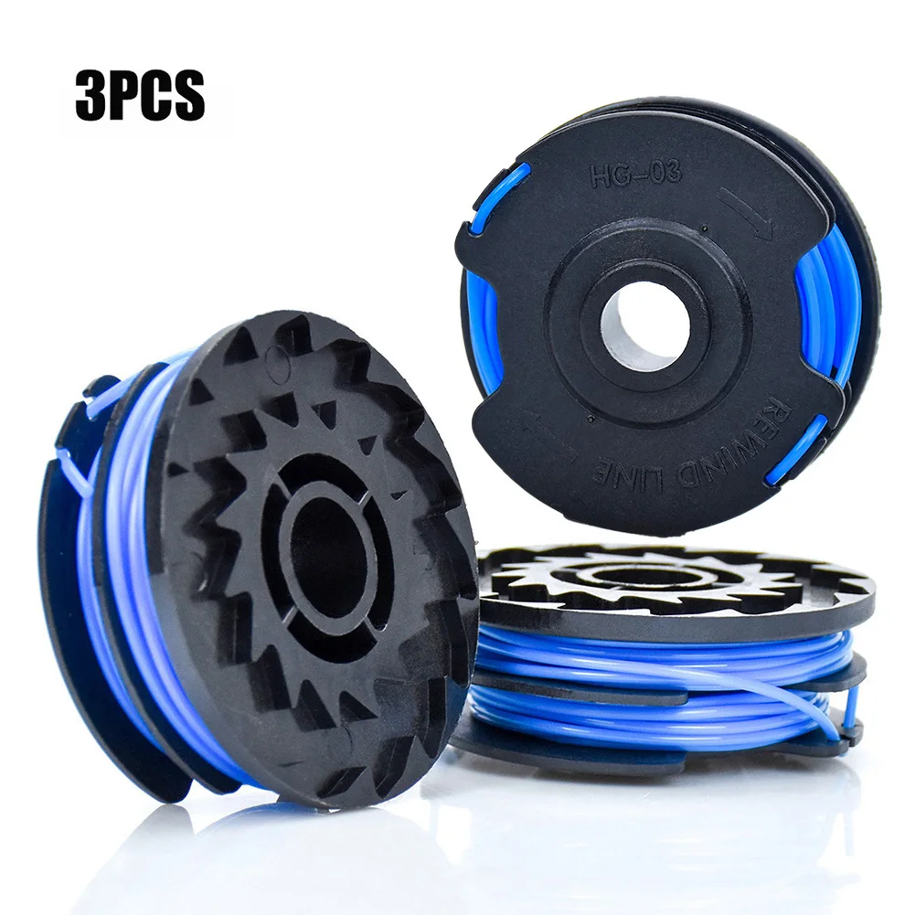 3pcs Spool & Line For FLYMO 2000 2300 2500 (Twin Line Models Only) String Trimmer Line Spool For Garden Grass Cutter Line Spool