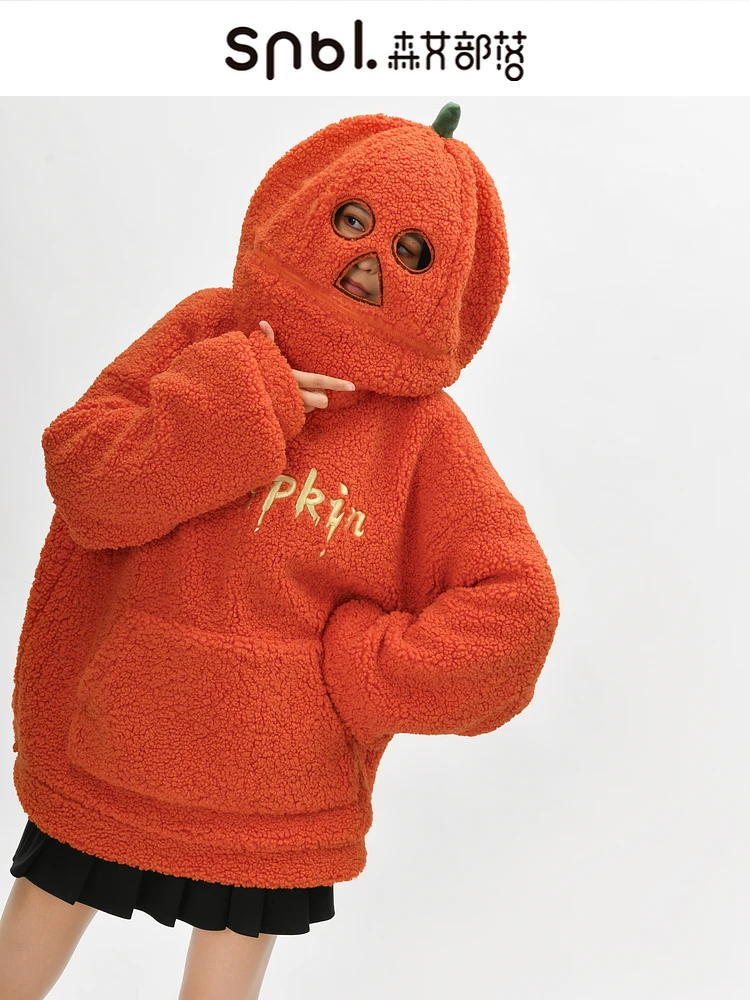 Флисовый свитер с тыквой на Хэллоуин овечья шерсть племя Мори оригинальный