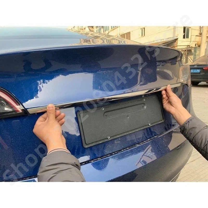 Аксессуары подходят для TESLA model 3 хромированная Задняя Крышка багажника задняя