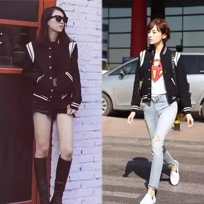 Женская бейсбольная куртка Мужская Стандартная Бомбер в стиле хип-хоп Harajuku