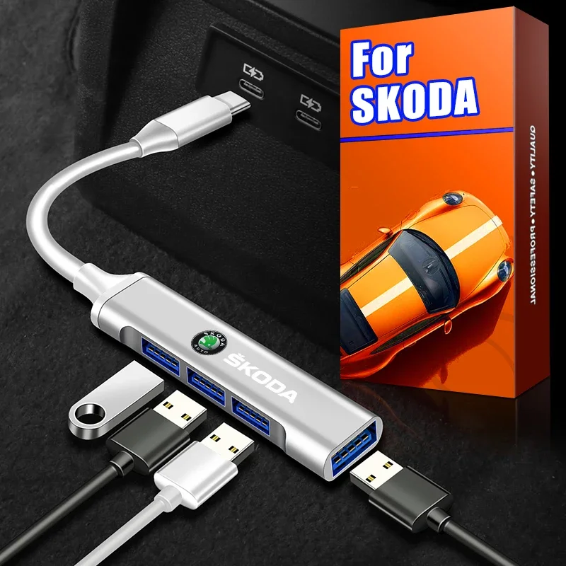 Конвертер USB-адаптер Type-C для Skoda Octavia A5 A7 Rapid Karoq Superb Kodiaq Yeti Fabia Scala Kamiq Товары