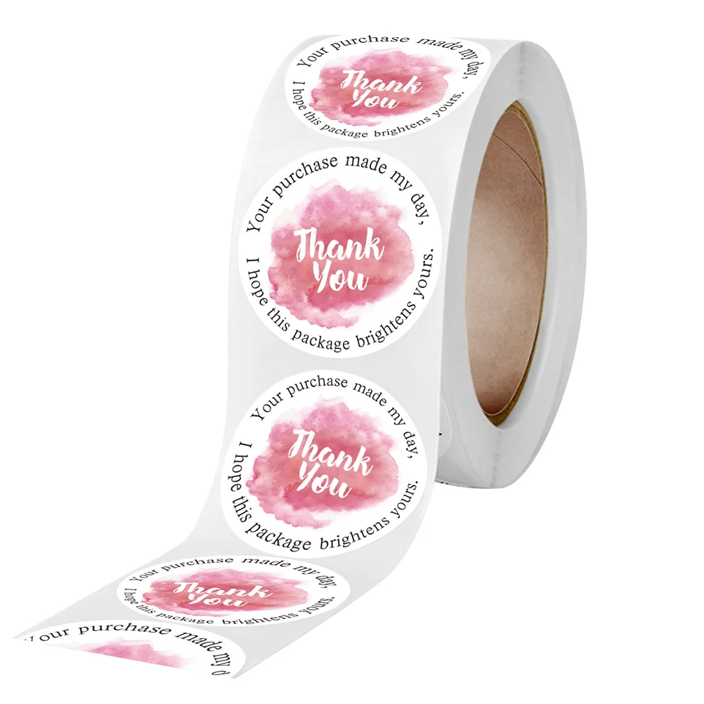 

Stickers Thank You Business Your Purchase Made My Day Labels Small Roll Decorative