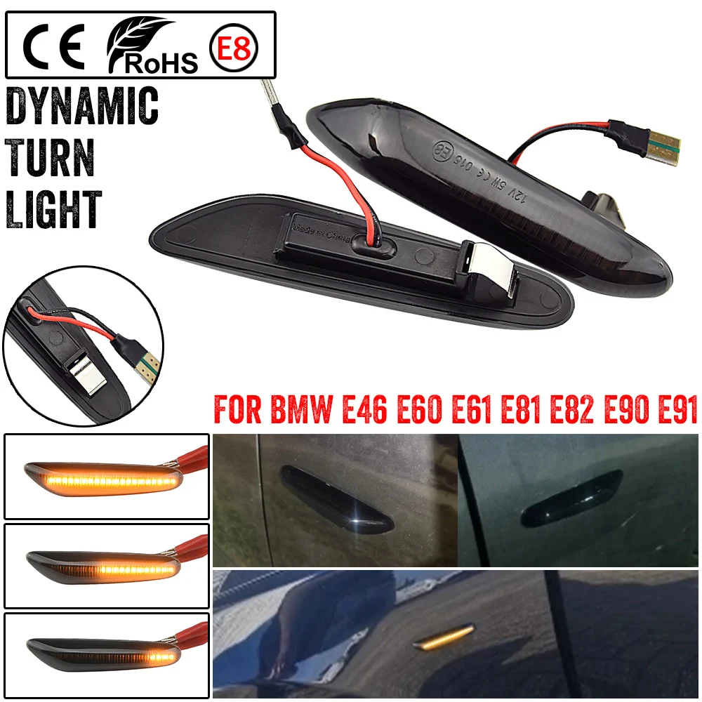 

Динамический фонарь для фонаря поворота для BMW E60 E61 E90 E91 E87 E81 E83 E84 E88 E92 E93 E82 E46 1 3 5 series x1 x3 2004