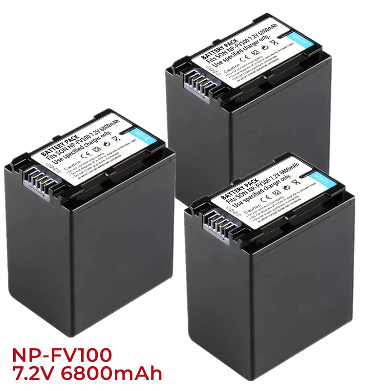 

5PCS 7.2V 6800mAh NP-FV100 battery. For Sony DCR-SR15 SR21 SX15 SX21 SX44 SX45 SX63 SX65 HDR-CX105 CX110 CX115 CX130 CX150 CX155