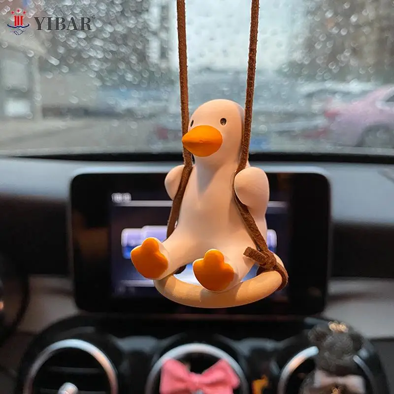 

Автомобильный кулон маленькая утка качели украшения авто зеркало заднего вида подвесной интерьер
