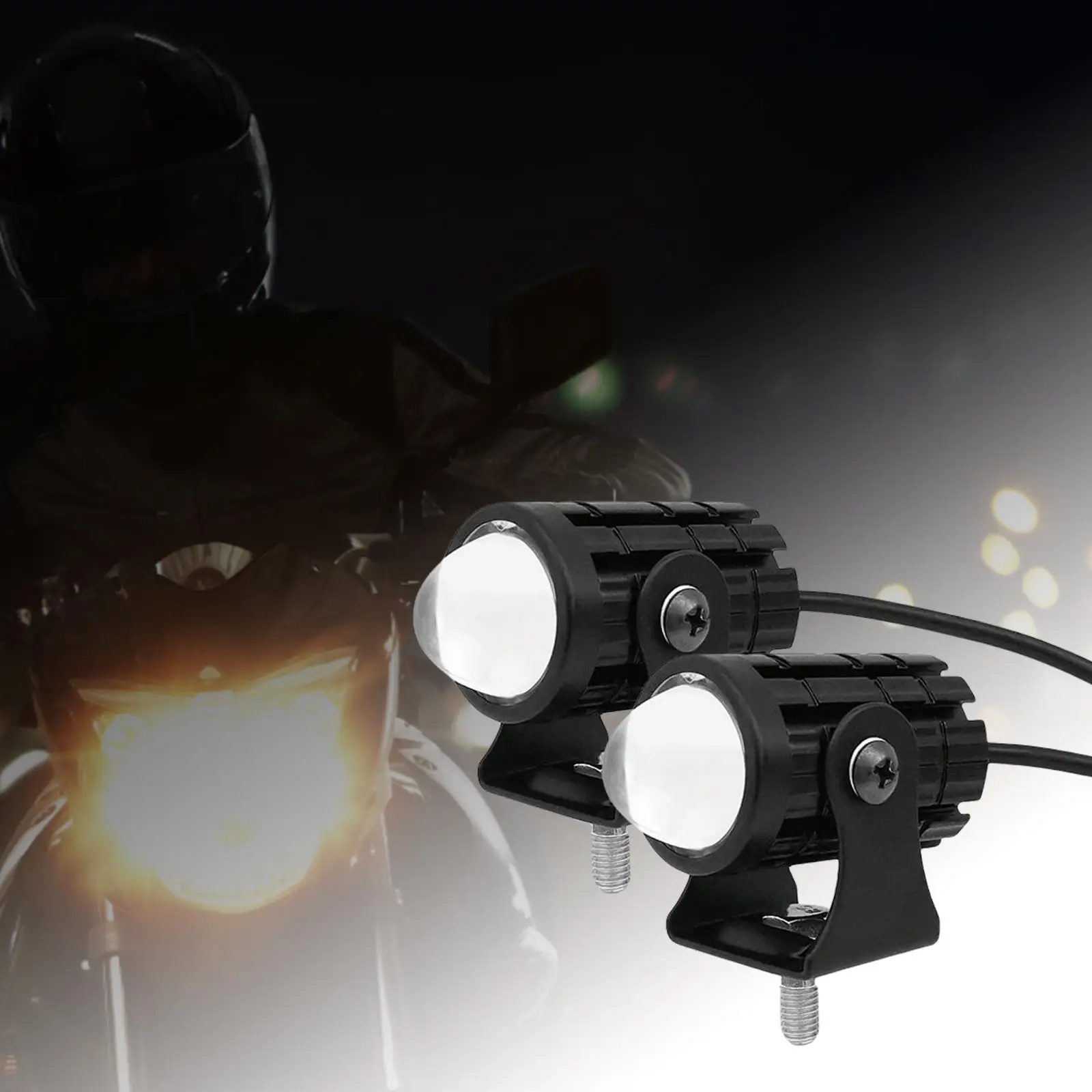 

2x двухцветные мотоциклетные светодиодные прожекторы, водонепроницаемый алюминиевый сплав, 12 Вт Универсальные фары, противотуманные фары д...