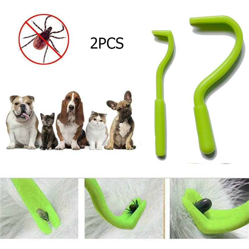 

2pcs Flea Remover Hook Tick Remover Tweezer Tick Pull Pet Cat Dog Accessaries Tick Tool Pet Mites Flea Extractor Pet Supplies