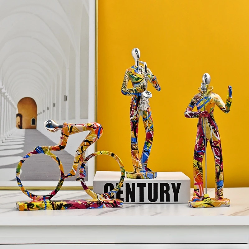 

Искусство, современные аксессуары из смолы для украшения дома, скандинавский декор для гостиной, декоративная статуя для стола