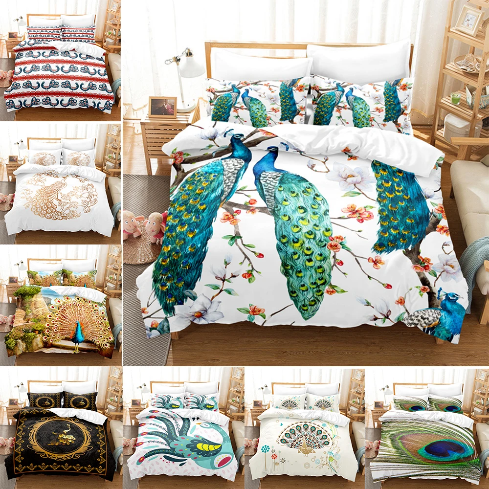 

3d Printing Peacock Bedding Set Duvet Cover Set With Pillowcase Twin Full Queen King Size Bedclothes