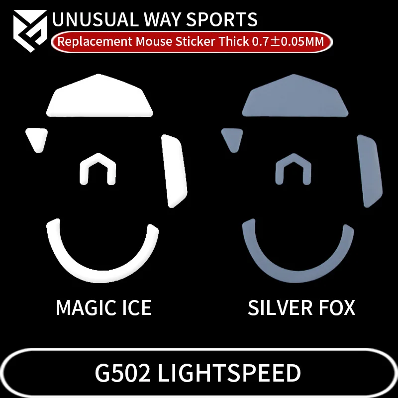 

UnusualWaySports Mouse Foot Skates Feet For Logitech G502 Linghtspeed Glides Curve Edge Silver Fox Magic Ice Version