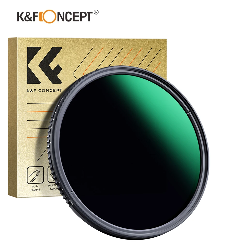 

K&F Concept Nano-D Series Variable ND3-ND1000 Neutral Density Filter 37/43/46/49/52/55/58/62/67/72/77/82mm 24 Layer Coatings