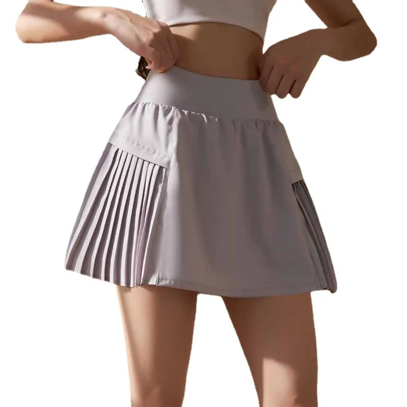 

Quick-Drying Short Skirt Badminton Exercise Skirt High Waist Anti-Exposure Shorts Yoga Clothes Running Fitness Tennis Skirt
