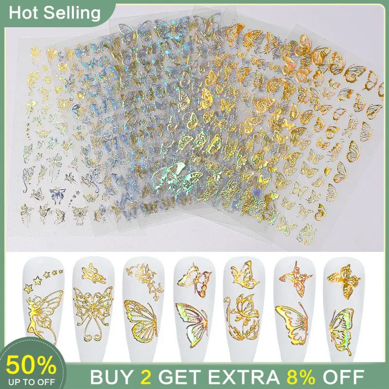 

3D наклейки для ногтей с бабочками и наклейками, наклейки для самостоятельного ногтевого дизайна, клейкий водный слайдер, переводной декор для маникюра и нейл-арта