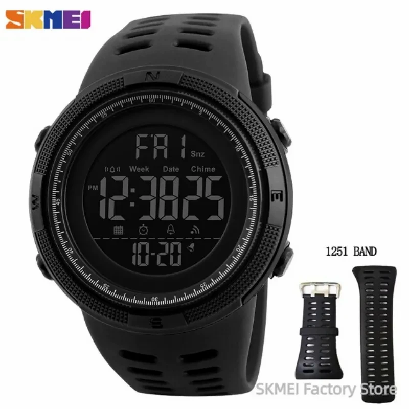 

SKMEI 1251 Sport Military Men Watch Outdoor Waterproof Electronic Chrono Digital Mens Wristwatches Male Clock 1068 reloj hombre
