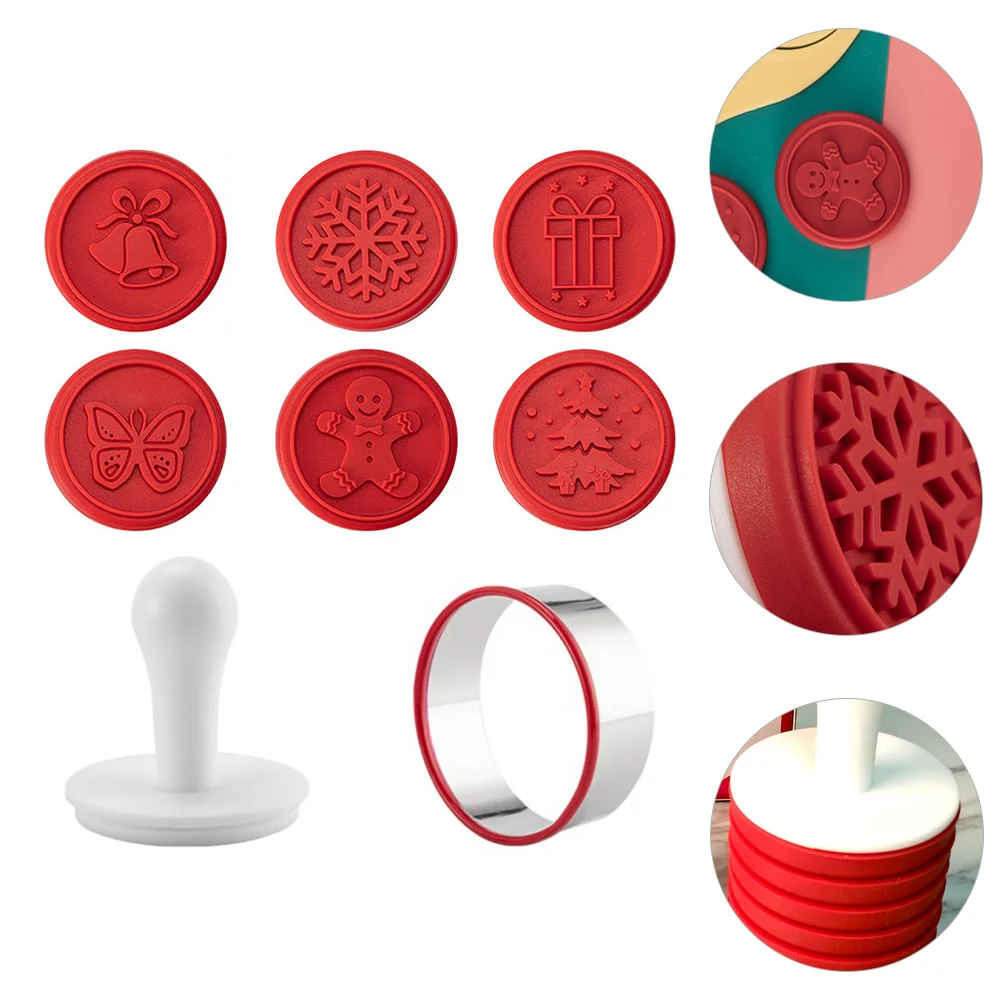 

1 Set Holiday Cookie Cookie Embossing Molds for Diy Hand Press Cookie Stamps Pastry Stereotypes Tool