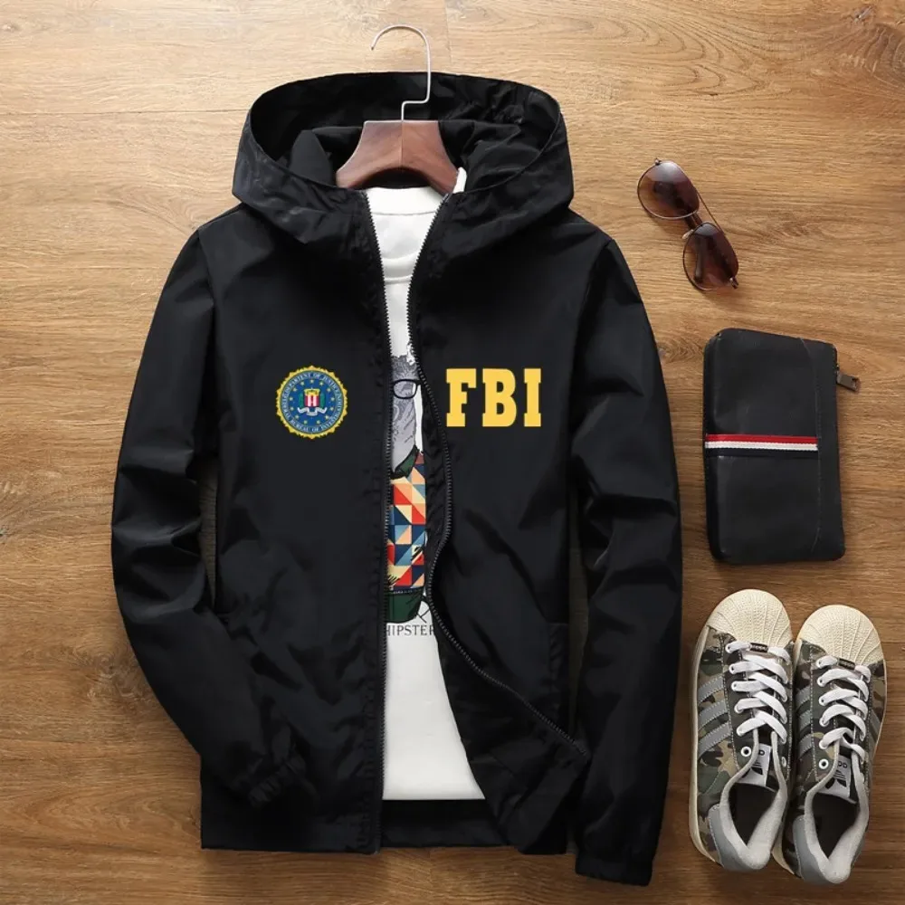 

FBI United States FBI Shield Men's Pilot Air Pilot Jackets Baseball Coat Motorcycle Bomber Windbreaker Camping Hiking Jacket