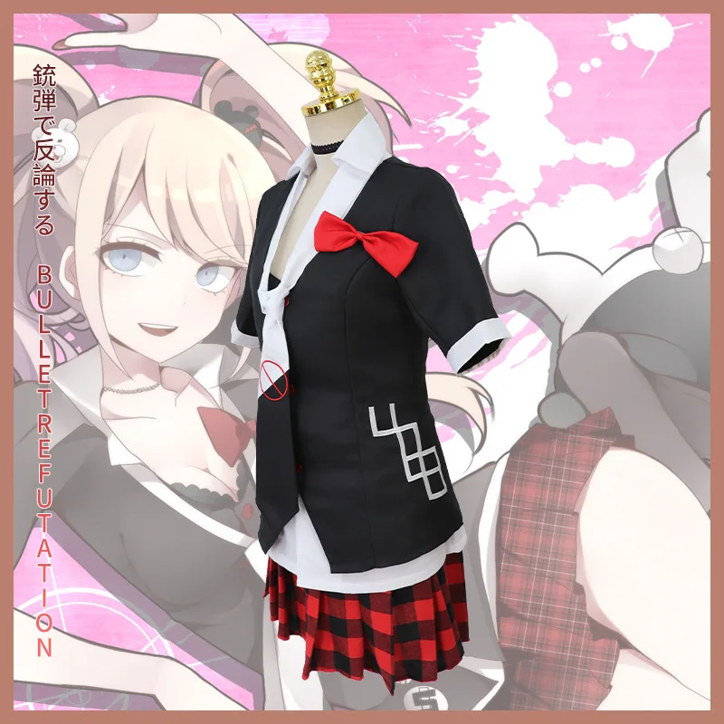 2020 Danganronpa Косплэй Костюм Аниме Дзюнко Эносима Cos костюмы Женское платье Emboitement