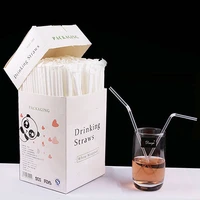 100300pcs clear individually wrapped boxed drinking pp straw tea drinks straws smoothies thick disposable straws party supplies
