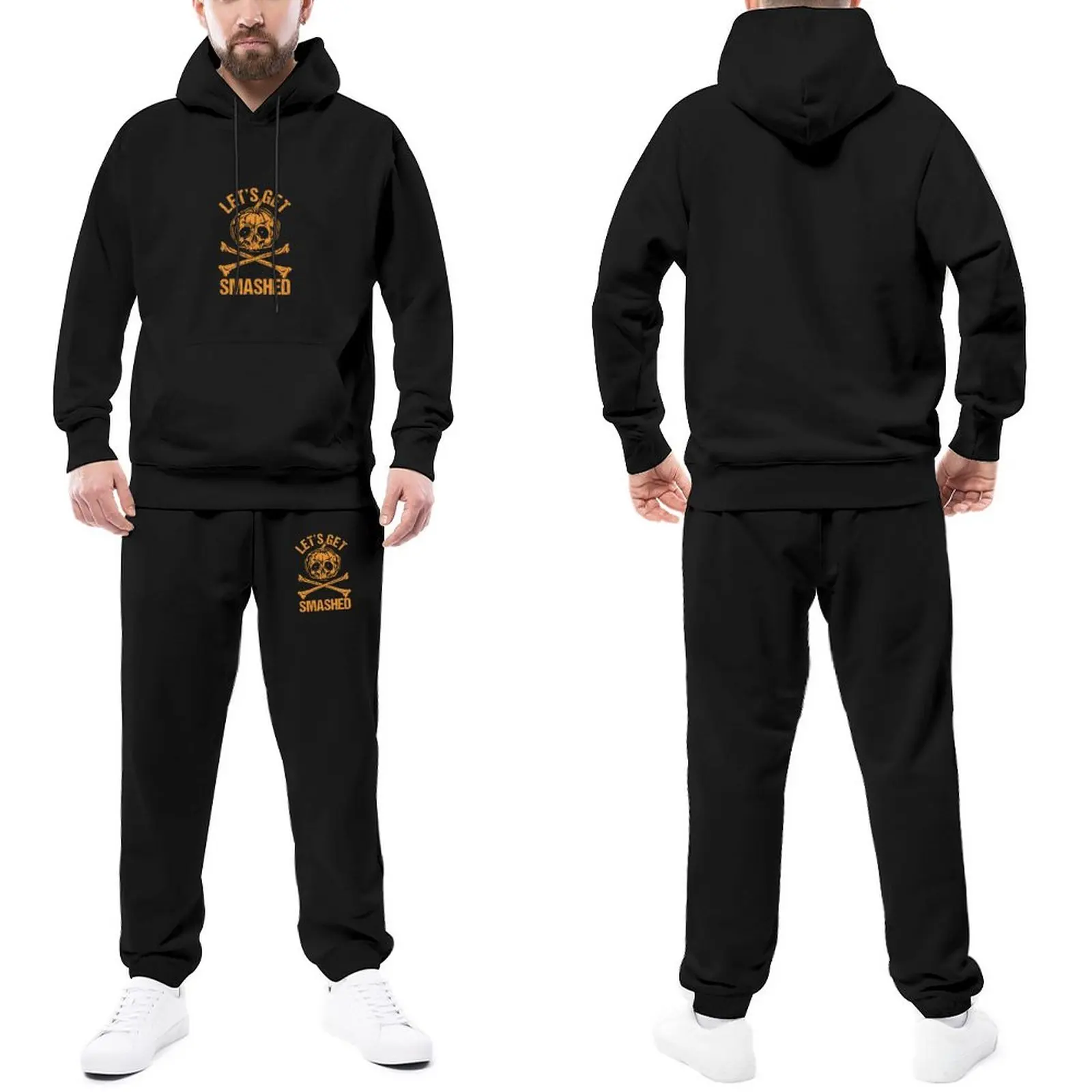 

Trapstar Tracksuits Lets Get Smashed Halloween Skeleton Jogger Sportswear Pumpkin Hooded Suits Spring Trendy Hoody Sweatpant Set