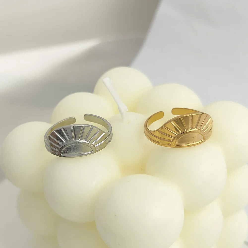 

Stainless Steel Sun Ring for Women Gold Color Minimalist Boho Adjustable Open Finger Rings 2023 Fashion Jewelry Gift