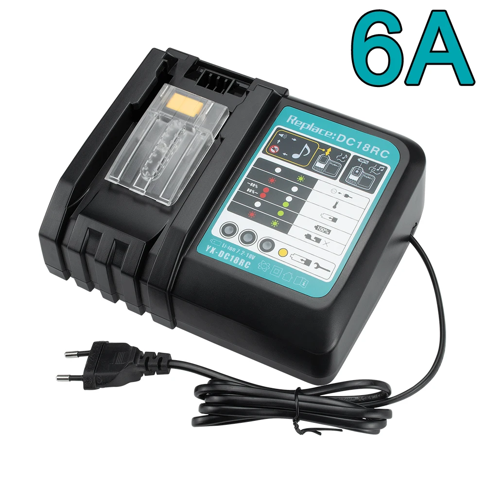 

Зарядное устройство для батарей Makita 180 Вт, 6 А, под европейскую розетку, быстрая зарядка, 18/14,4 В, 7,2 В, для электроинструмента, DC18RCT, DC18RA, 1290, BL1850, ...