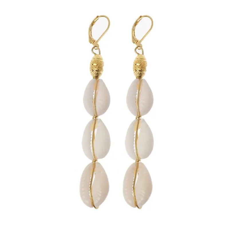 

Natural Cowrie for shell Pendant Drop Earrings Bohemian Drop Earring Beach Dangle Earrings Jewelry Decoration for Women