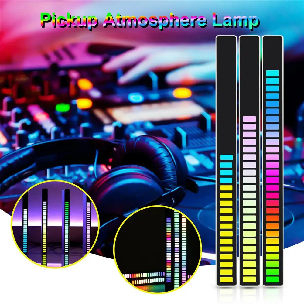 

Metal Led Symphony Rhythm Light Rgb Sound Control Atmosphere Strip Lamp Stress Relief Desktop Party Decoration (usb Charging)