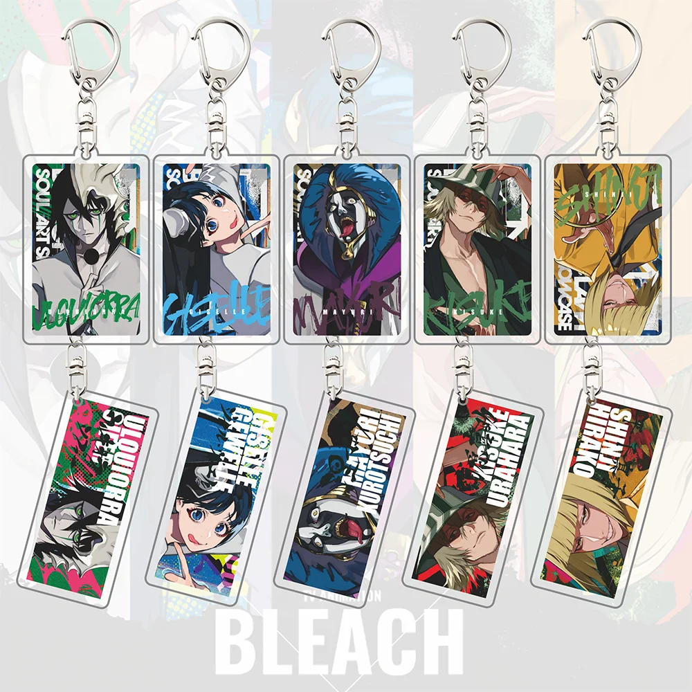 Фото Акриловый брелок BLEACH x LAM SOUL ART SHOWCASE, фигурки Улькиорры, Рируки, Майури, Кисуке, Шинджи, в стиле стрит-арт, подвеска для сумки, подарок №1