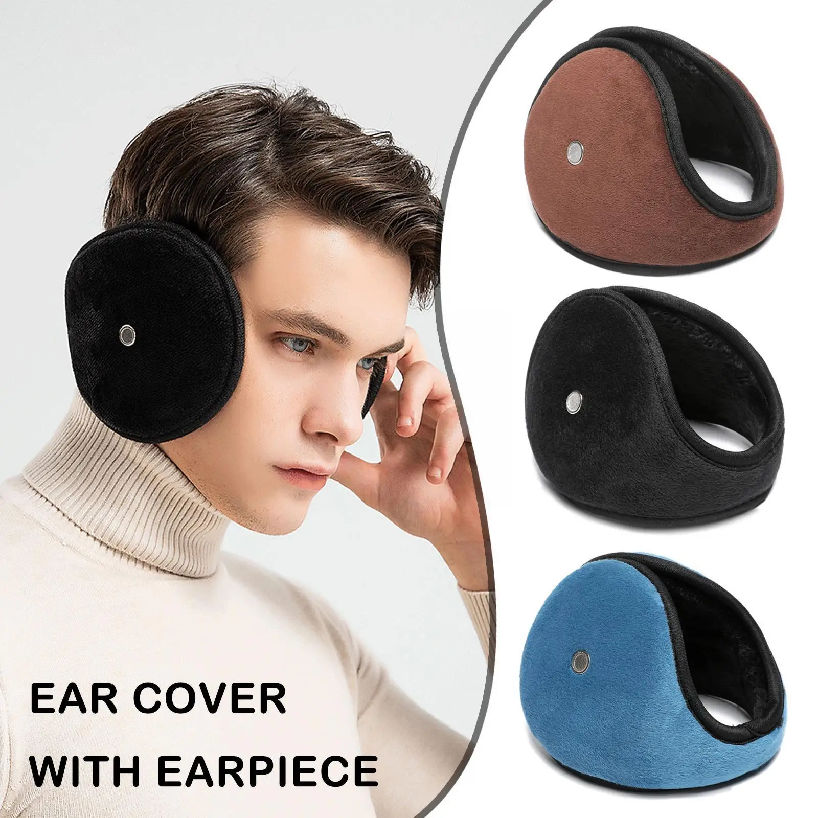 

Winter Earmuffs With Earpiece Men Woman Thick Plush Apparel Warming Earmuffs Riding Outdoor Soft Accessories Tool Warm B8A2