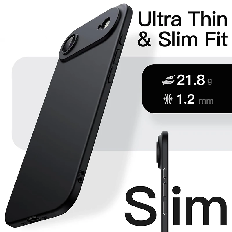Фото Роскошный матовый силиконовый чехол для iPhone 17 Air Pro Max, ультратонкий, мягкий, с полной защитой камеры и объектива для iPhone 17 Pro Max №1