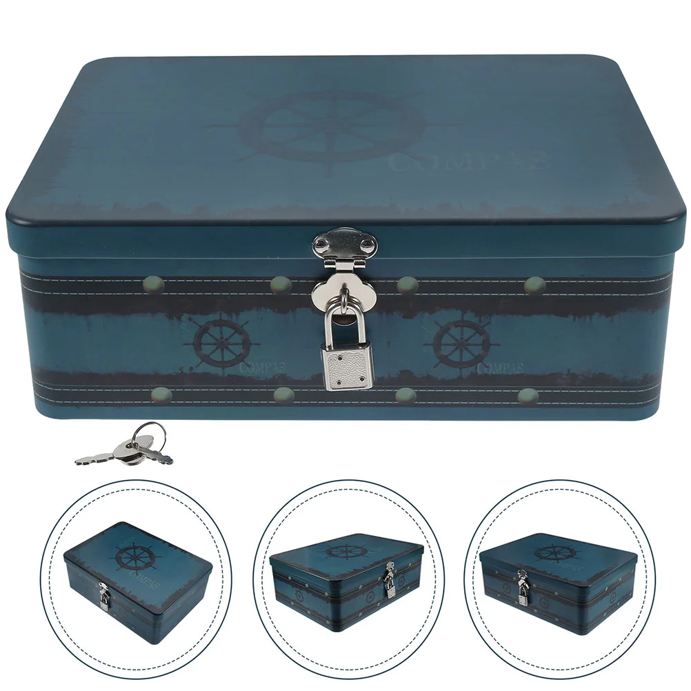 

Tinplate Container Lockable Organizer Multi-functional Jewelry Box Sundries Container