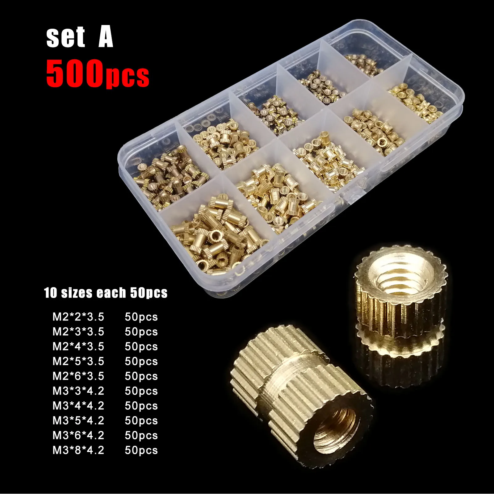

Михасту набор резьбовых вставок из меди 500/750/1400 шт.