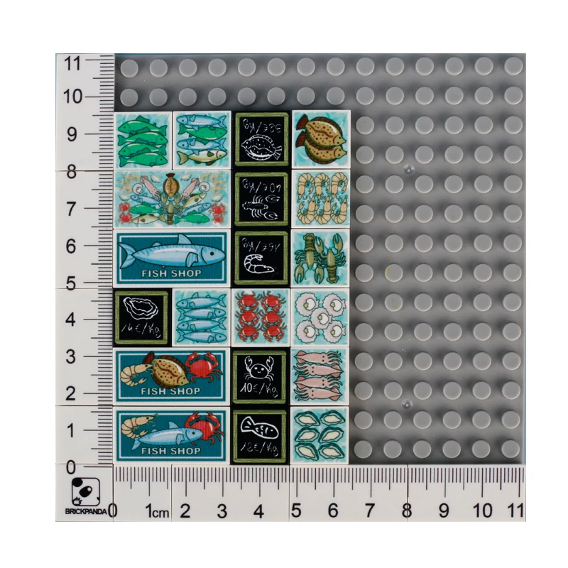 MOC супермаркет на заказ печатная плитка дверь строительные блоки корзина для