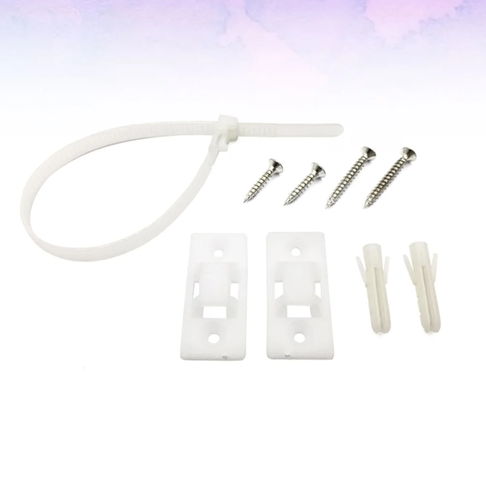 

10 Set Baby Proofing Furniture Anchors Safety Cabinet Anchor Furniture Against Toppling Plastic Buckle for Home Use White