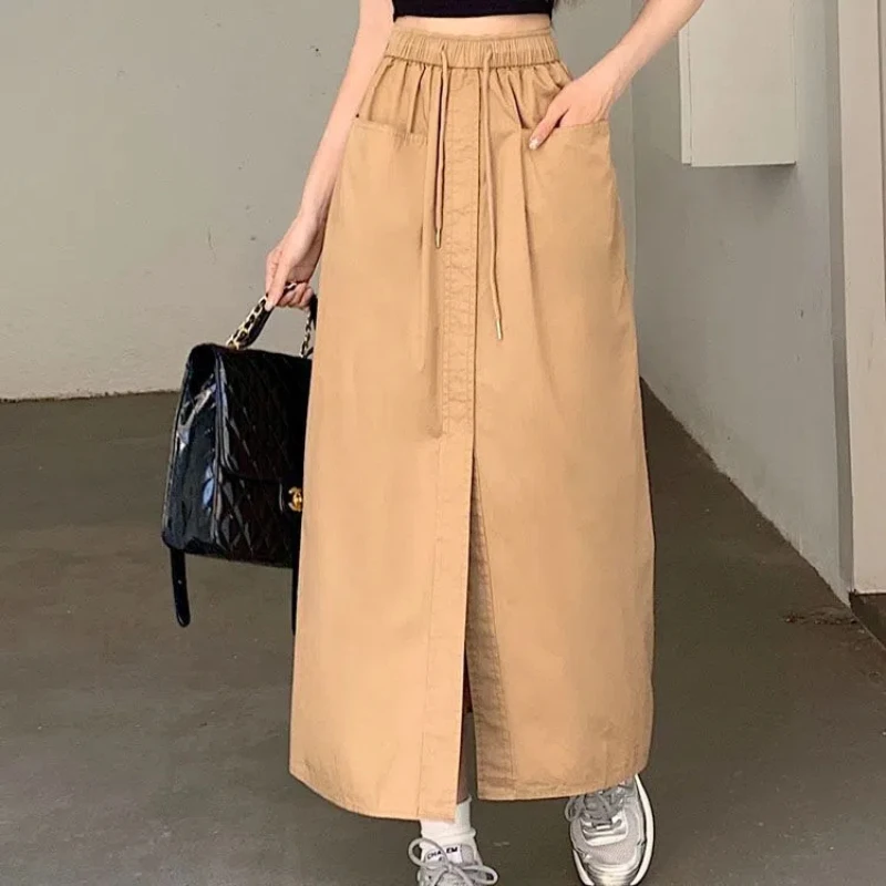 Летняя Классическая универсальная эластичная трапециевидная юбка средней длины