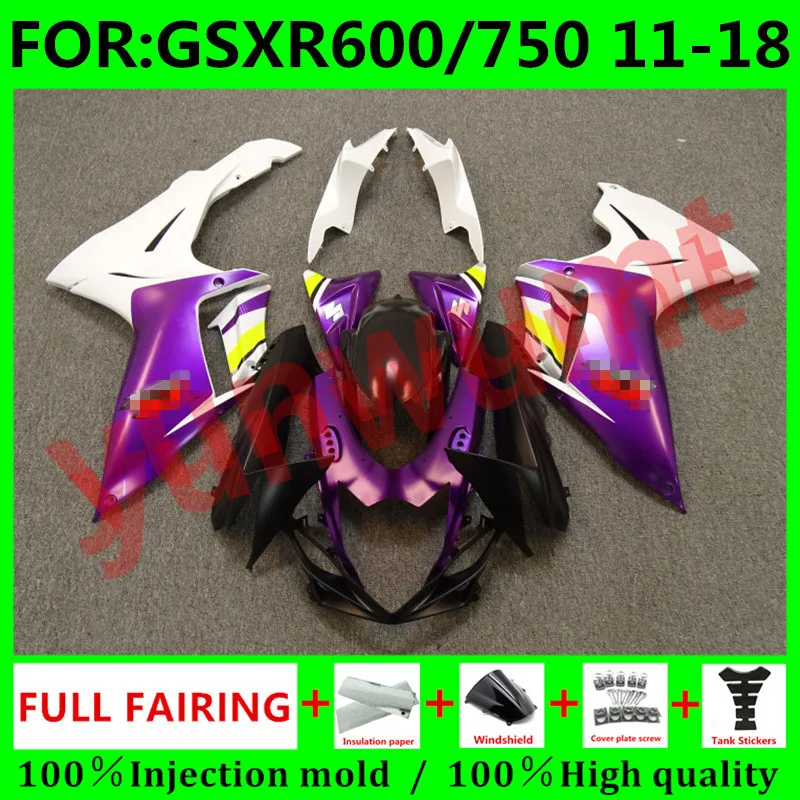 

Motorcycle Fairing for Suzuki GSXR600 2014 GSX R 600 750 11 12 13 14 15 16 GSX-R750 2011 - 2021 K11 full Fairings Kit set purple