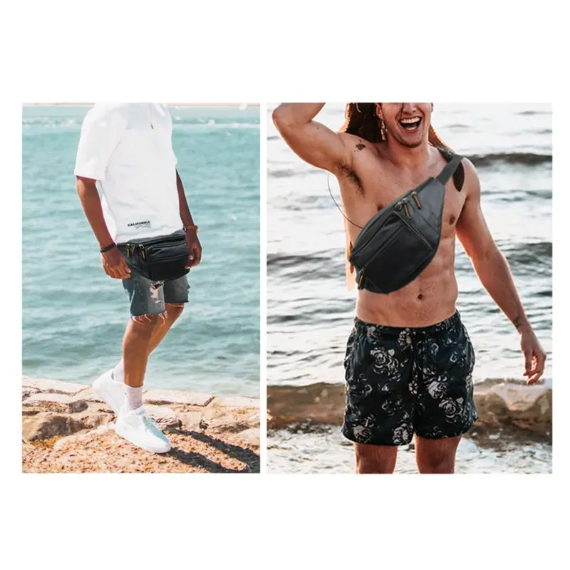Mens Genuine  Large Waist Belt Bag Organizer Womens Fanny Pack Hip Pouch