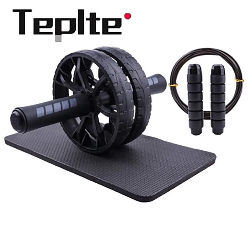 

Набор прыжков с черными колесами для живота, домашнее оборудование для фитнеса, ролик с взрывчатыми моделями, двухколесный абдоминальный а...