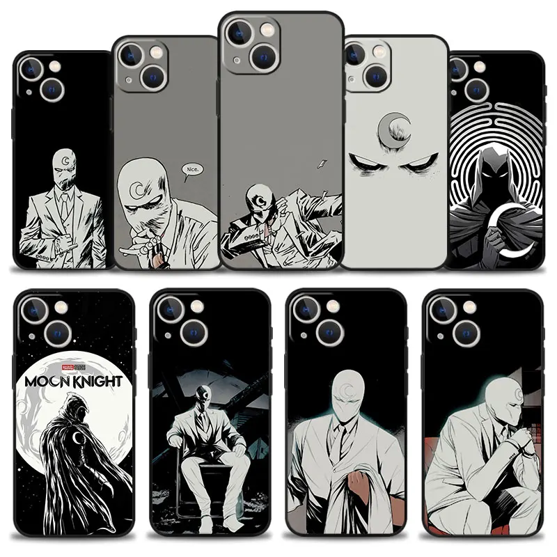 

Phone Case For Apple iPhone 14 13 11 12 Pro Max XR X 8 7 6 6S Plus XS 13mini Cover Marvel Marc Spector Moon Knight Comics