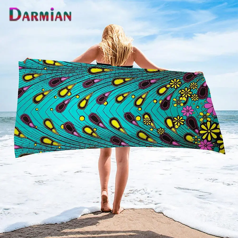

Летнее пляжное полотенце DARMIAN 2022, банное полотенце с Африканским принтом павлиньих перьев, полотенце для взрослых, полотенце для рук, йоги, п...