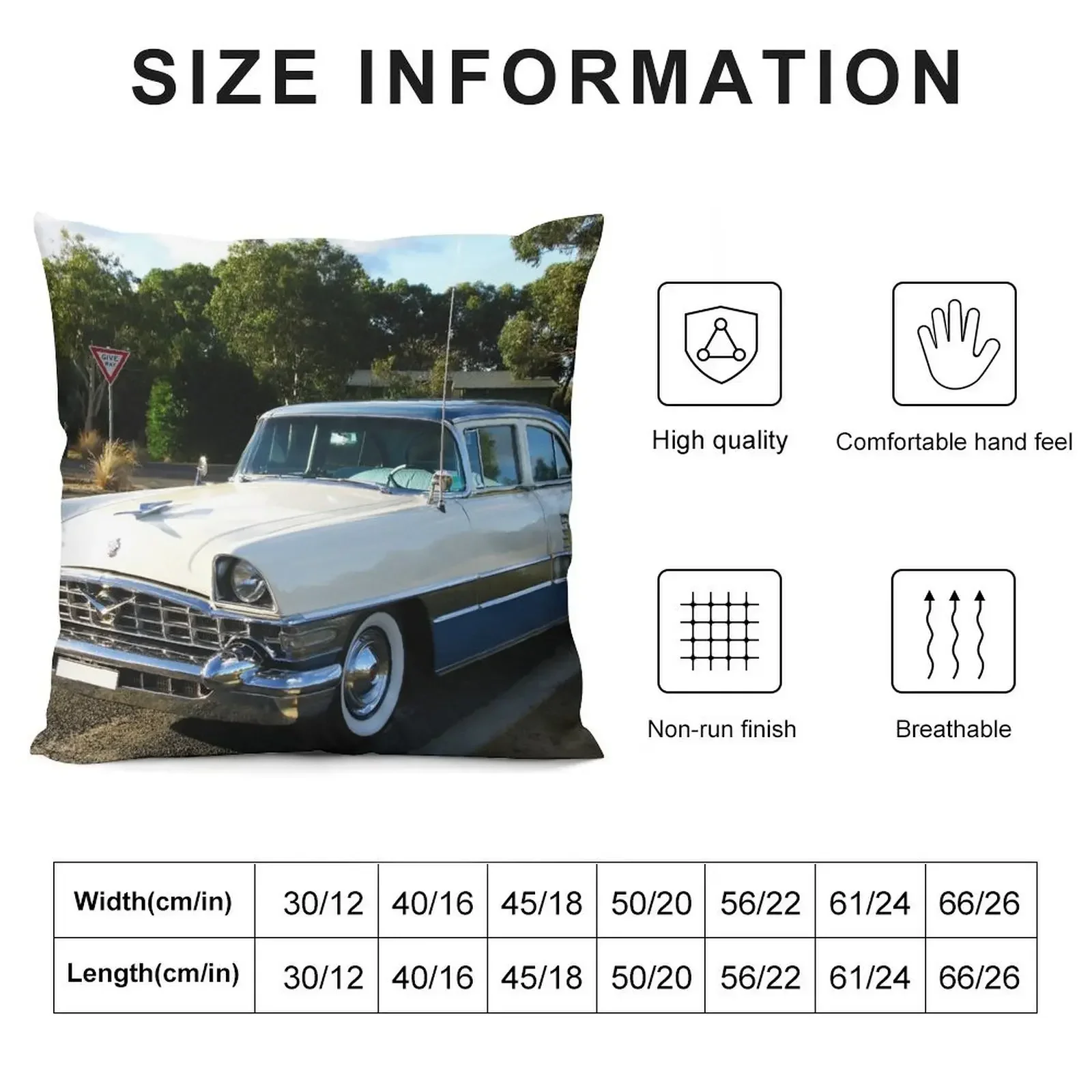 Декоративная подушка 1956 Packard Patrician белая синяя