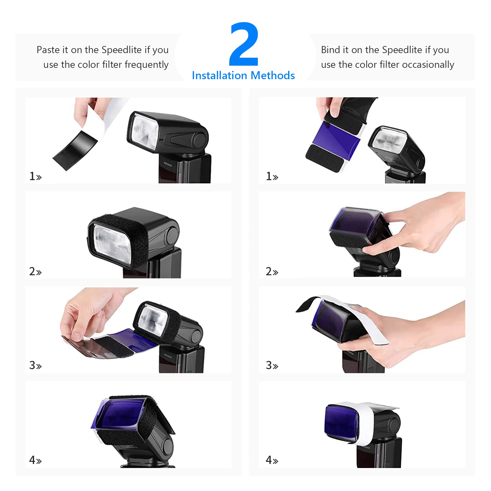 Держатель вспышки Neewer Speedlite S-Type с цветными фильтрами для NW625 NW635 NW645 NW655 NW-670 750II V1 |
