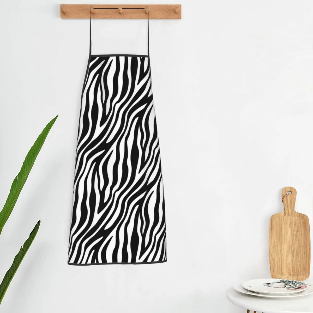 

Фартук с принтом зебры, фартуки с африканскими полосками в виде животных, кухонные принадлежности для маникюра, индивидуальные чистящие фартуки без кармана