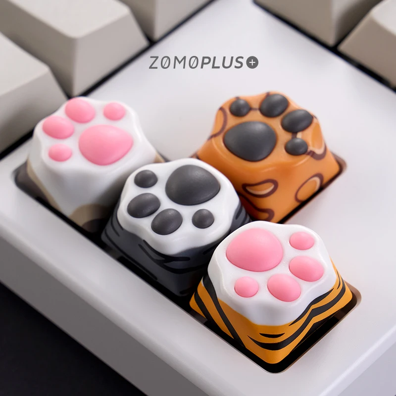 Клавиатура ZOMO PLUS Механическая для игр, милый колпачок из АБС и силикона с изображением кошачьей лапы, стрекозы, леопарда, кошки, Ragdoll, тигра