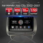 Автомобильный RDS FMAM стерео радио Android 11 для Honda Jazz City 2002-2006 2007 2.5D GPS навигация видео мультимедийный плеер BT без Dvd
