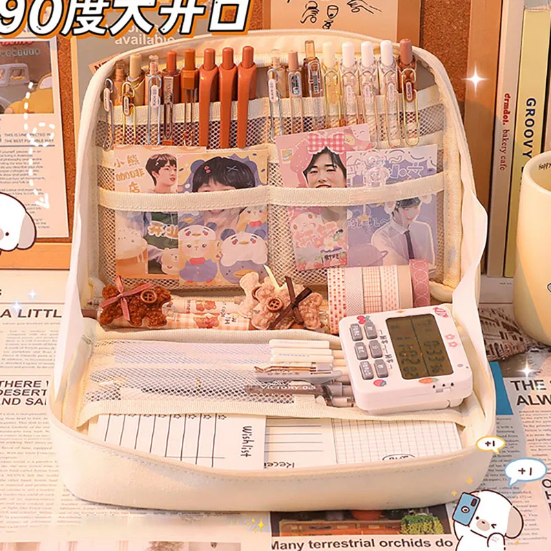 Cases Large Capacity Kawaii Bag Pouch Box For Girls Back To School Supplies Japanese Korean Office Stationery